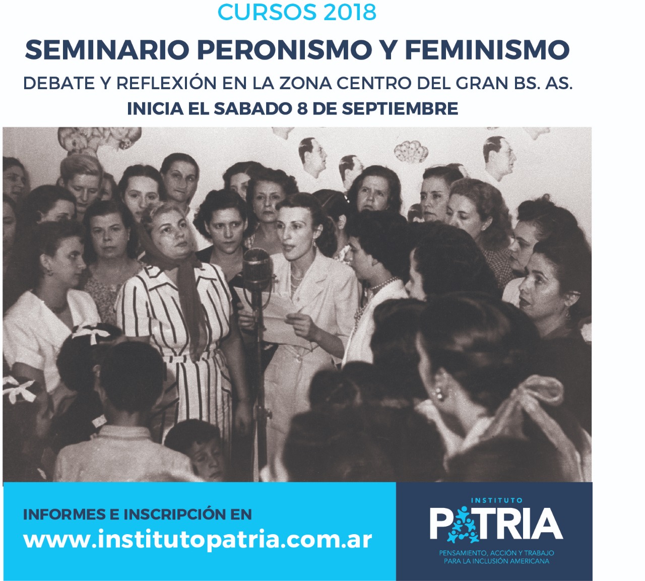 Seminario Peronismo y Feminismo. Debate y Reflexión en el Centro del Gran Buenos Aires. Abierta la inscripción