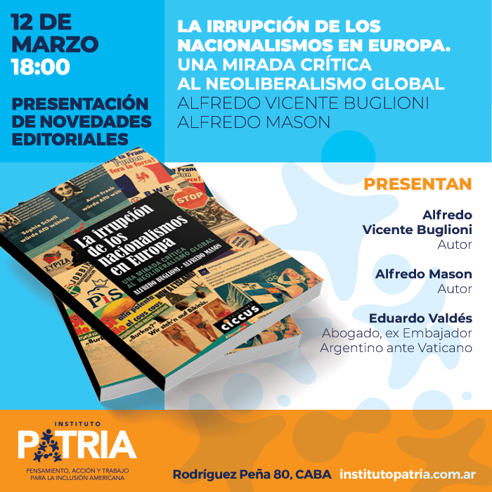 Martes 12/3: Presentación del libro «La irrupción de los nacionalismos en Europa».