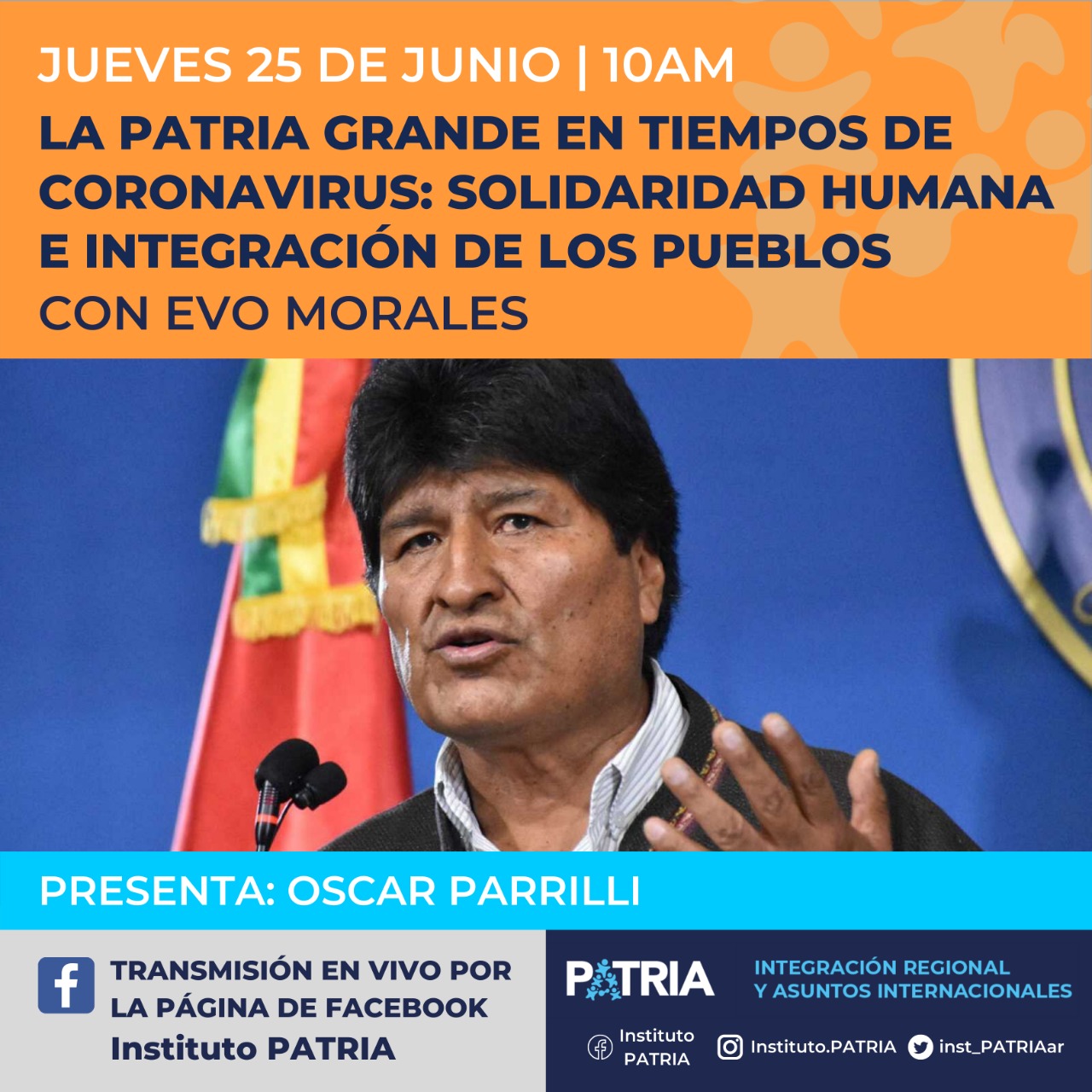 Evo Morales en el Instituto Patria