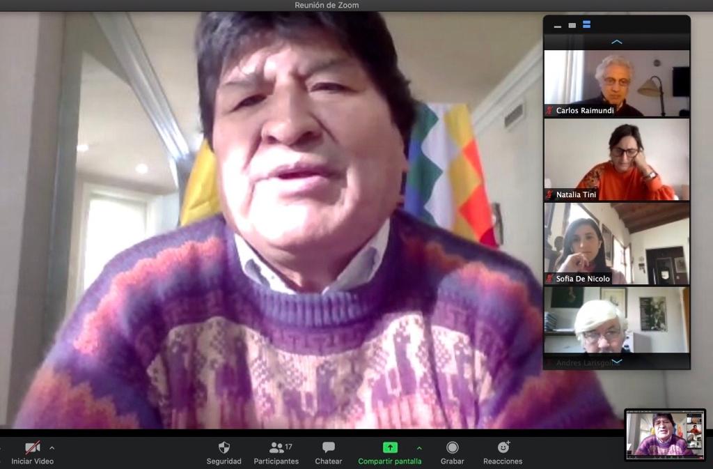 Evo Morales en el Instituto Patria