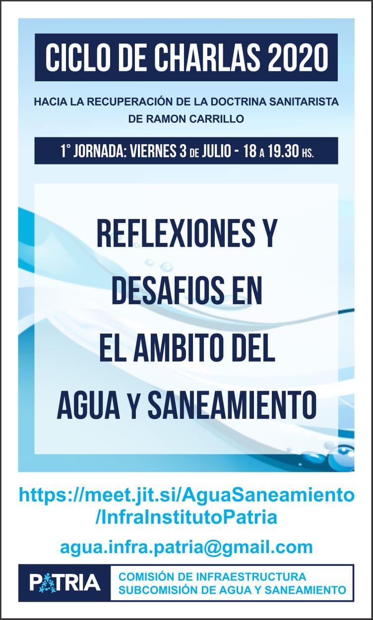 Charla: Reflexiones y desafíos en materia de AGUA y SANEAMIENTO