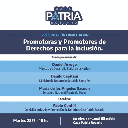 Casa Patria Rosario: capacitación de promotorxs de derechos para la inclusión