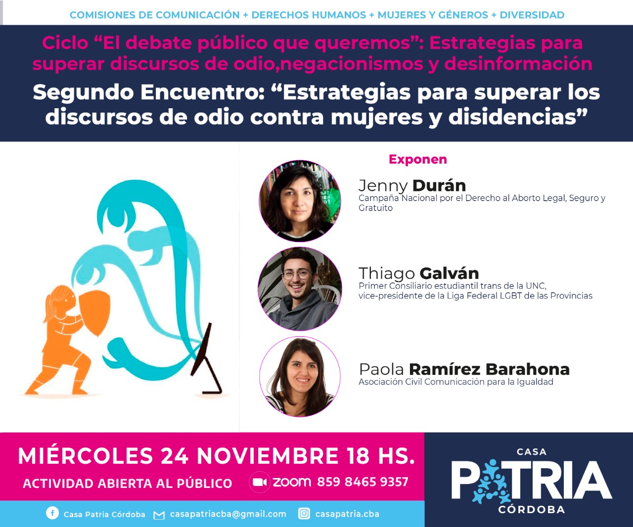 Segundo encuentro: «Estrategias para superar los discursos de odio contra mujeres y disidencias»